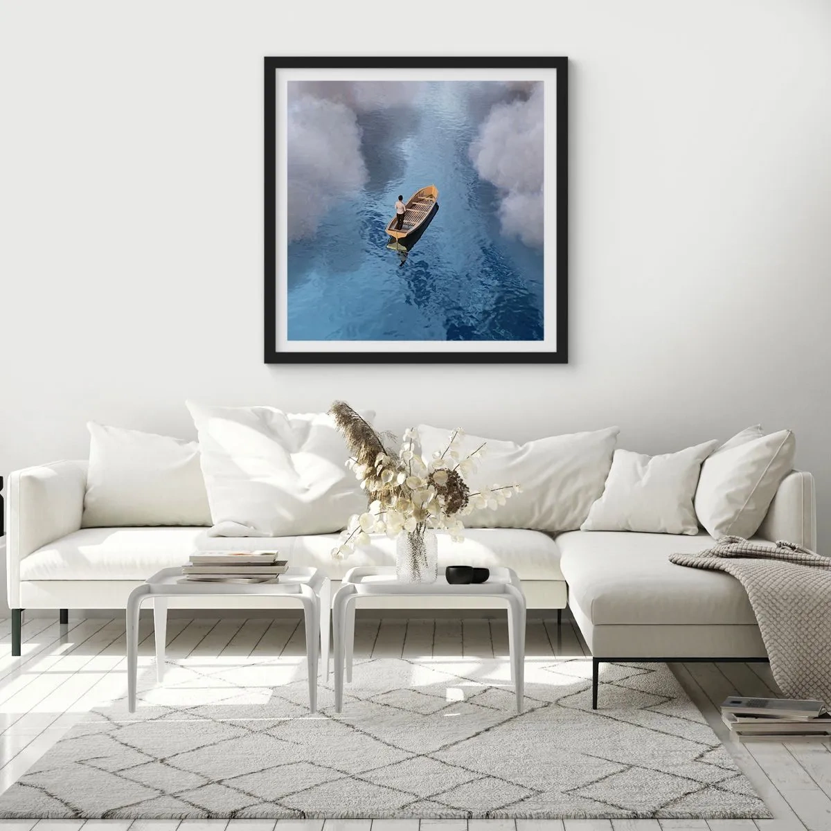 Póster en marco negro - La vida - el viaje - lo desconocido - 40x40 cm