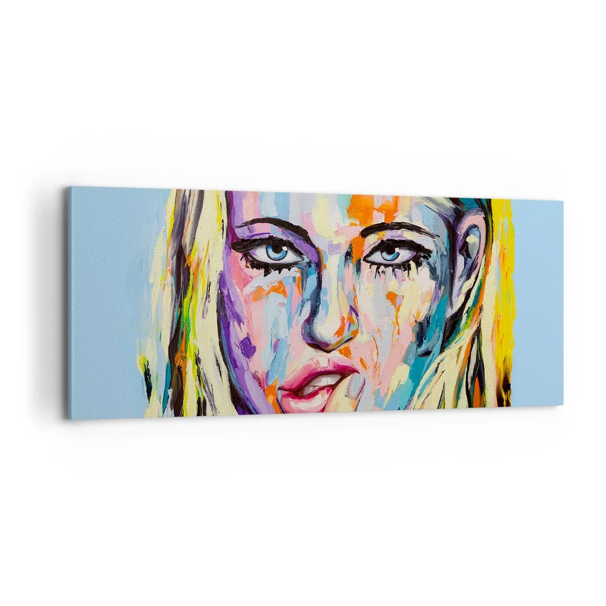 Cuadro sobre lienzo - Impresión de Imagen - Mírala a los ojos - 100x40 cm
