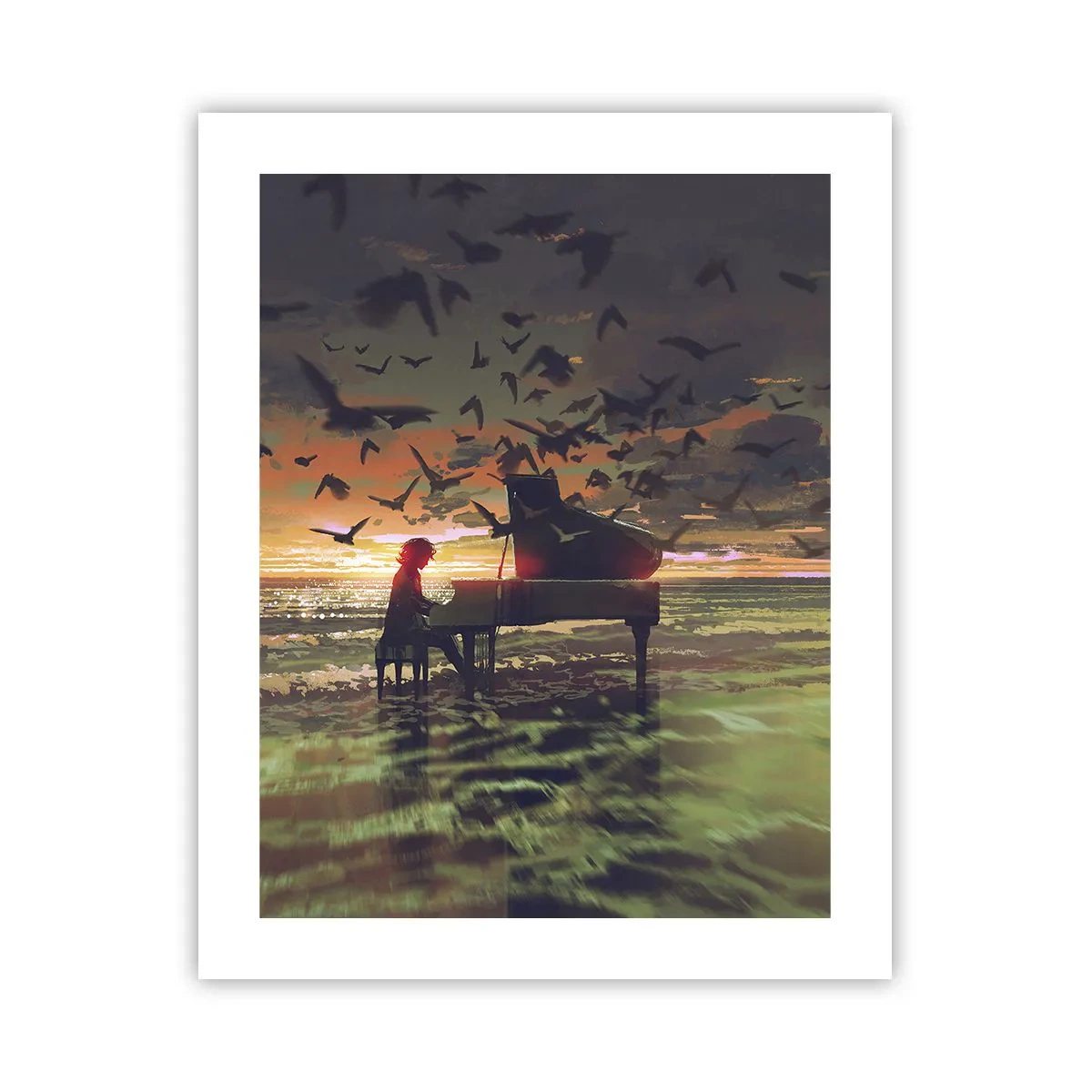 Póster - Concierto de piano y olas - 40x50 cm