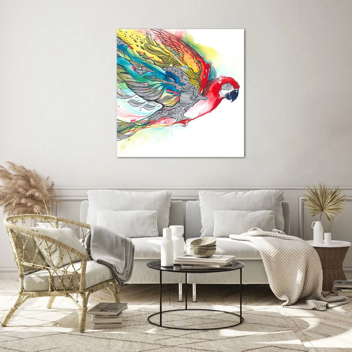 Cuadro sobre vidrio - Impresiones sobre Vidrio - Vivir con colorido - 50x50 cm