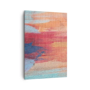 Cuadro sobre lienzo - Impresión de Imagen - Pinceladas abstractas coloridas - 70x100cm - Trazos de arco iris - Decoración de pared moderna para salón y dormitorio ARTTOR