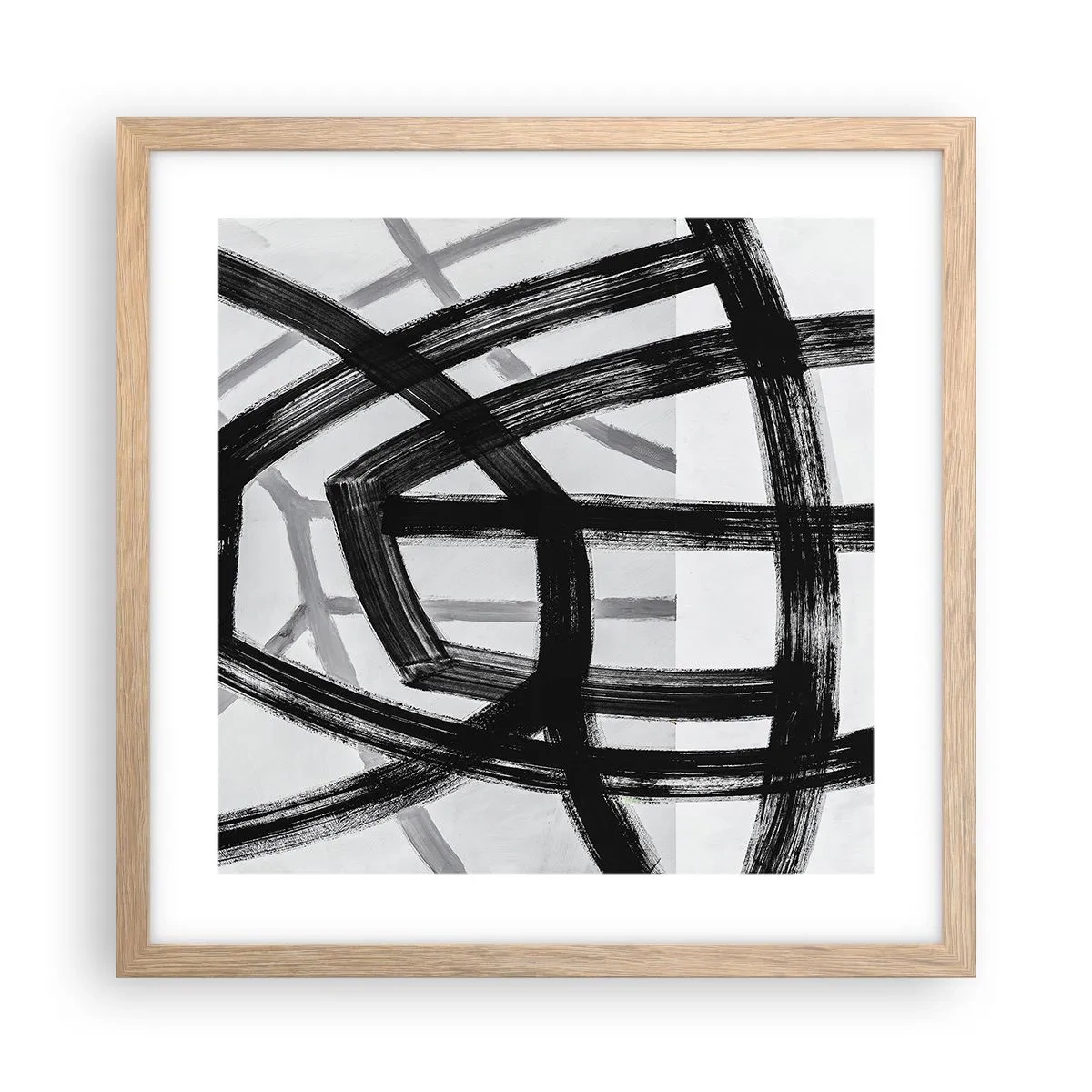 Póster en marco roble claro - Construir profundidad - 40x40 cm