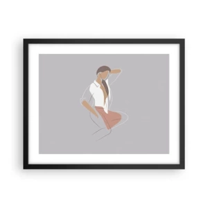 Póster en marco negro - Un esbozo de encanto - 50x40 cm