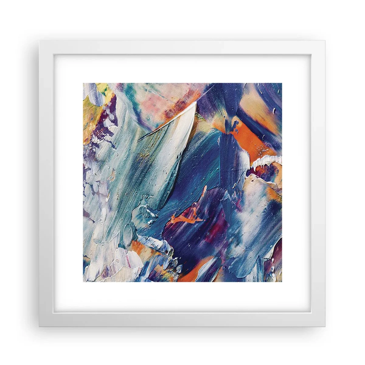 Póster en marco blanco - Confusión de colores - 30x30 cm