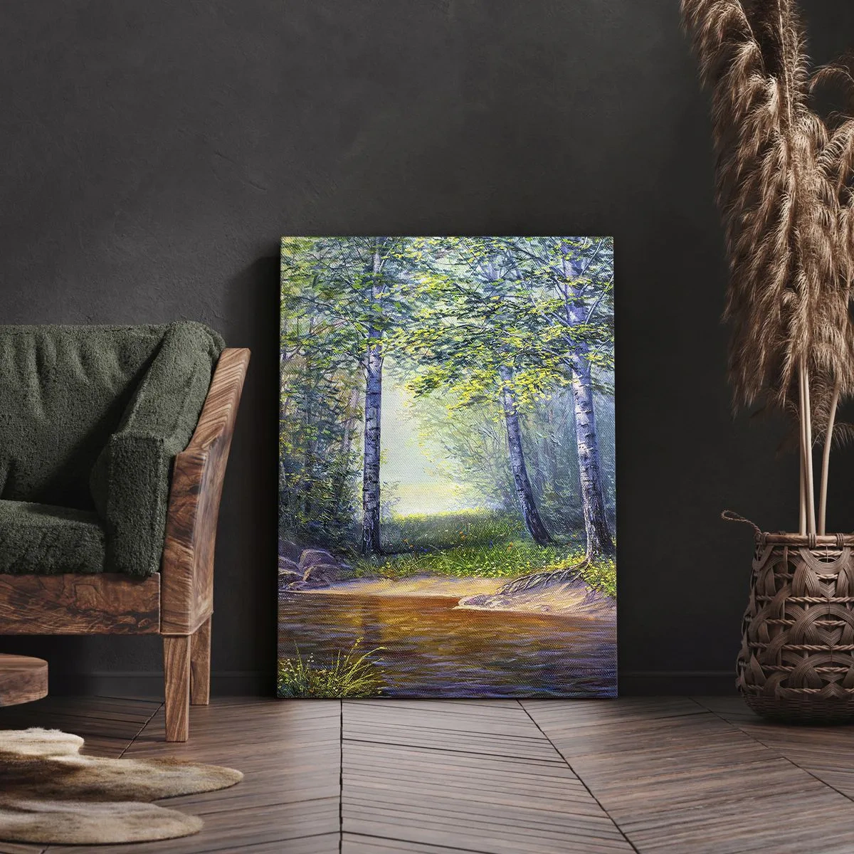 Cuadro sobre lienzo - Impresión de Imagen - Paisaje idílico - 45x80 cm