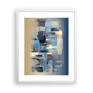 Póster en marco blanco - Construcción azul - 40x50 cm