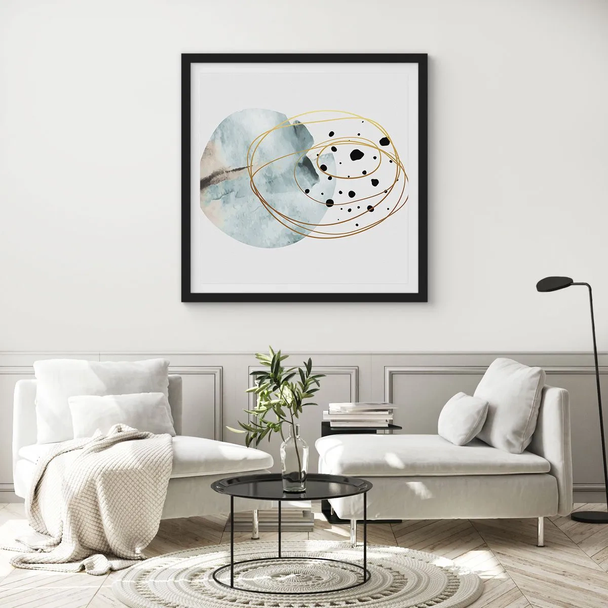 Póster en marco negro - El concepto del espacio - 50x50 cm