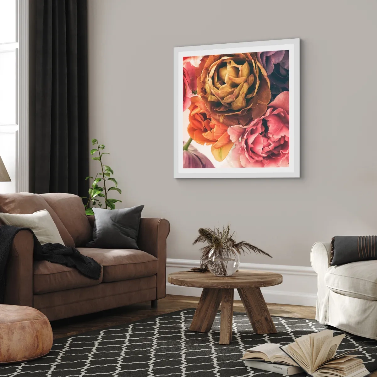 Póster en marco blanco - Celebración de la vida - 60x60 cm