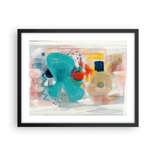Póster en marco negro - Un juego de colores - 50x40 cm