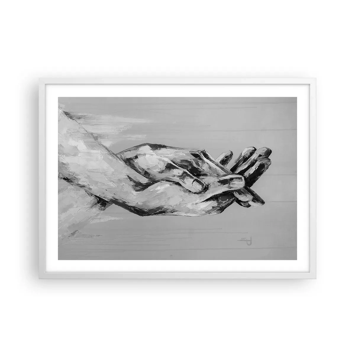 Póster en marco blanco - El comienzo... - 70x50 cm