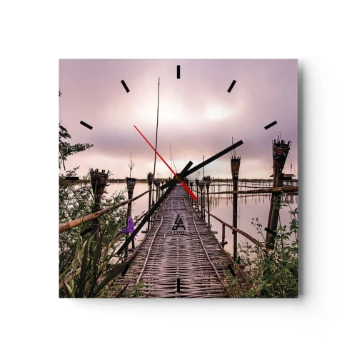 Reloj de pared - Reloj de vidrio - La tranquilidad de Asia - 40x40 cm