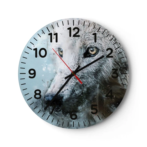 Reloj de pared - Reloj de vidrio - Conoce el alma del lobo - 40x40 cm