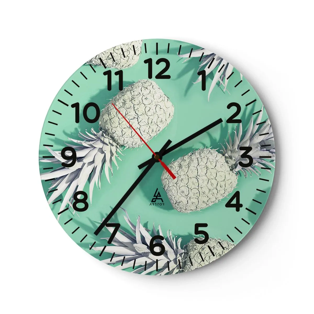 Reloj de pared - Reloj de vidrio - Van bien con la menta - 40x40 cm