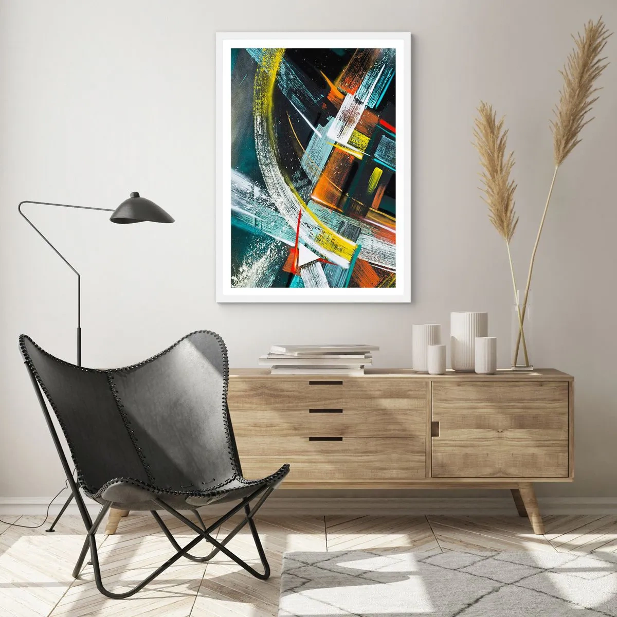 Póster en marco blanco - La energía del movimiento - 30x40 cm