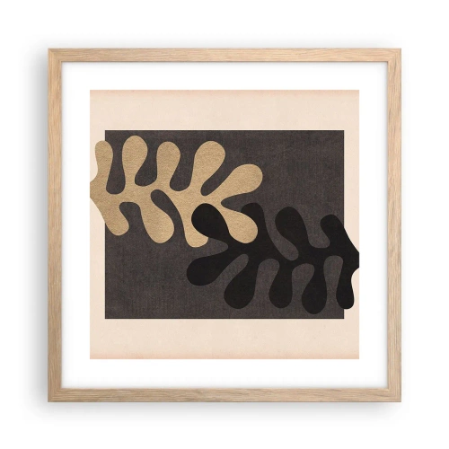 Póster en marco roble claro - Ausencia y complemento - 40x40 cm