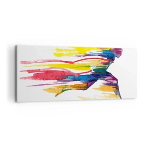 Cuadro sobre lienzo - Impresión de Imagen - Corre a través del arco iris - 100x40 cm