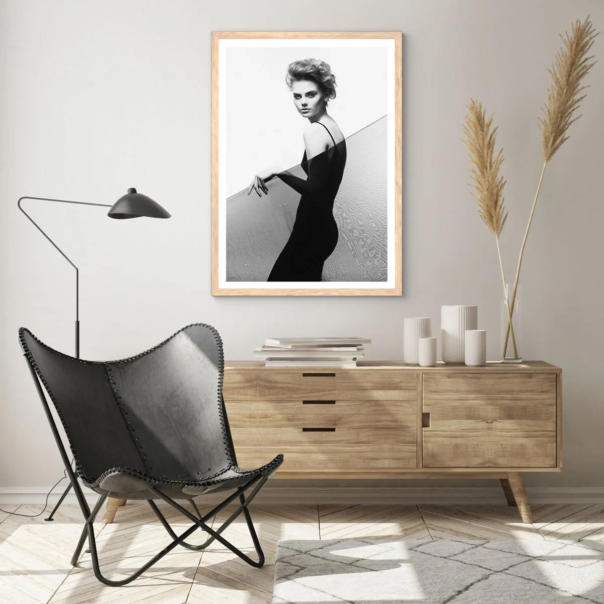 Póster en marco roble claro - Mirada magnética - 61x91 cm