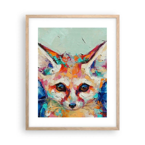 Póster en marco roble claro - Mirada penetrante - 40x50 cm