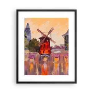 Póster en marco negro - Iconos parisinos - Moulin Rouge - 40x50 cm