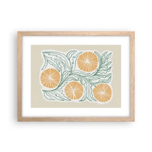 Póster en marco roble claro - Étnico con un toque de abstracción - 40x30 cm