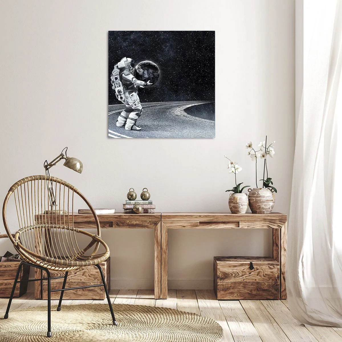 Cuadro sobre lienzo - Impresión de Imagen - En la Vía Láctea - 40x40 cm