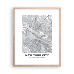Póster en marco roble claro - Anatomía de una metrópolis - 40x50 cm