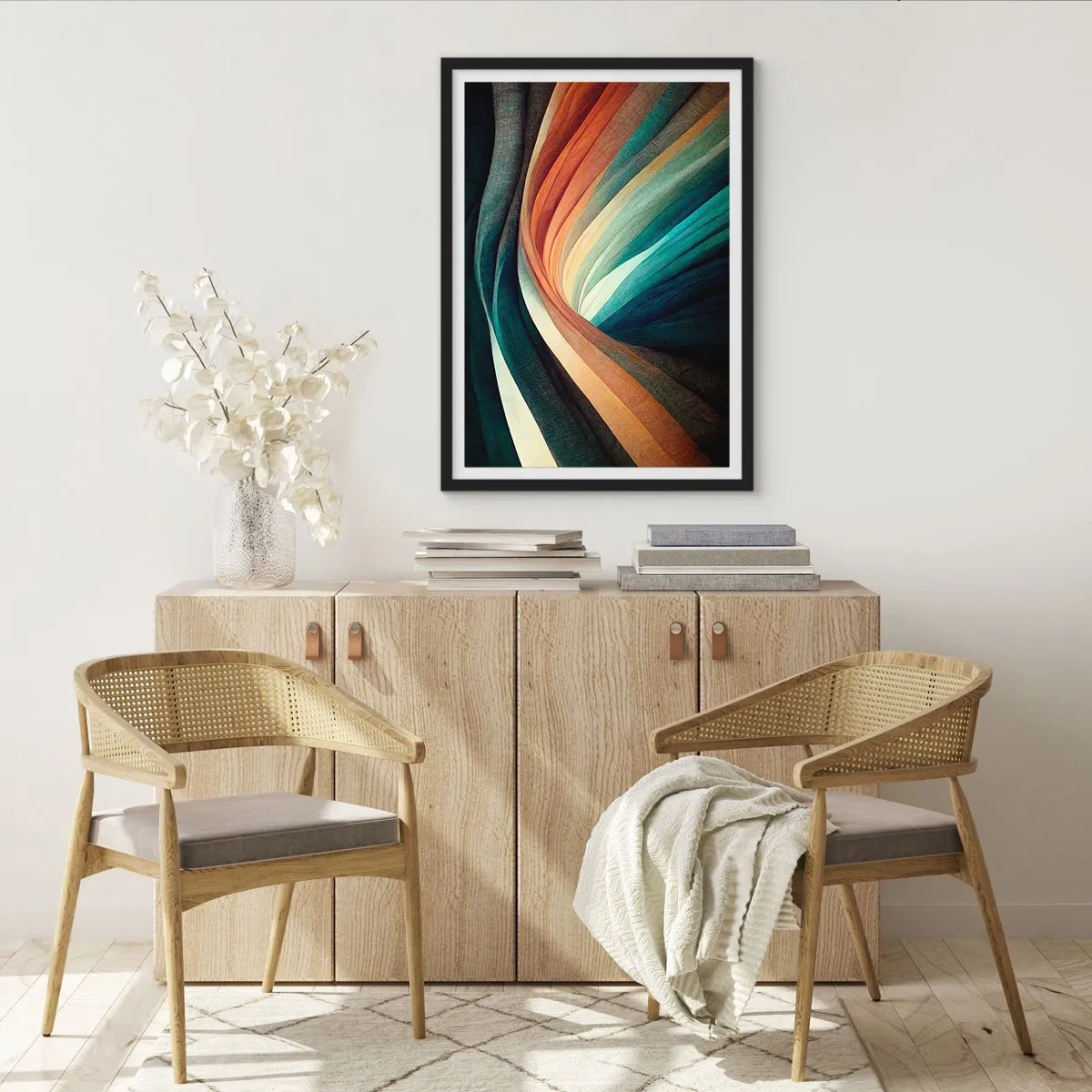 Póster en marco negro - Tejido de colores - 70x100 cm