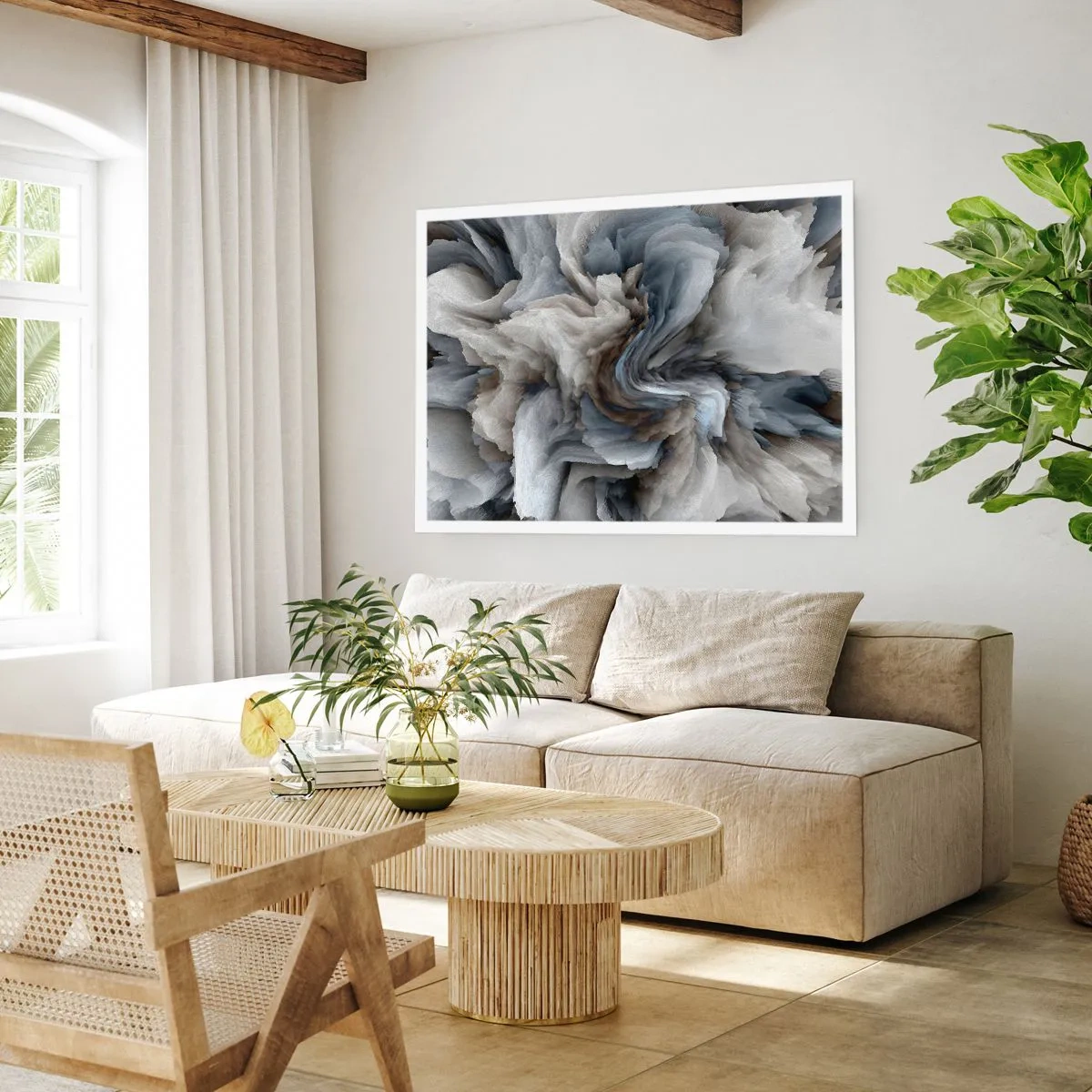 Póster - Piedra y flor - 91x61 cm