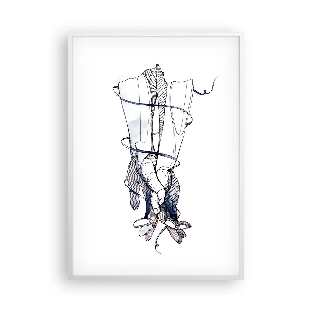 Póster en marco blanco - Un estudio sobre el contacto - 70x100 cm