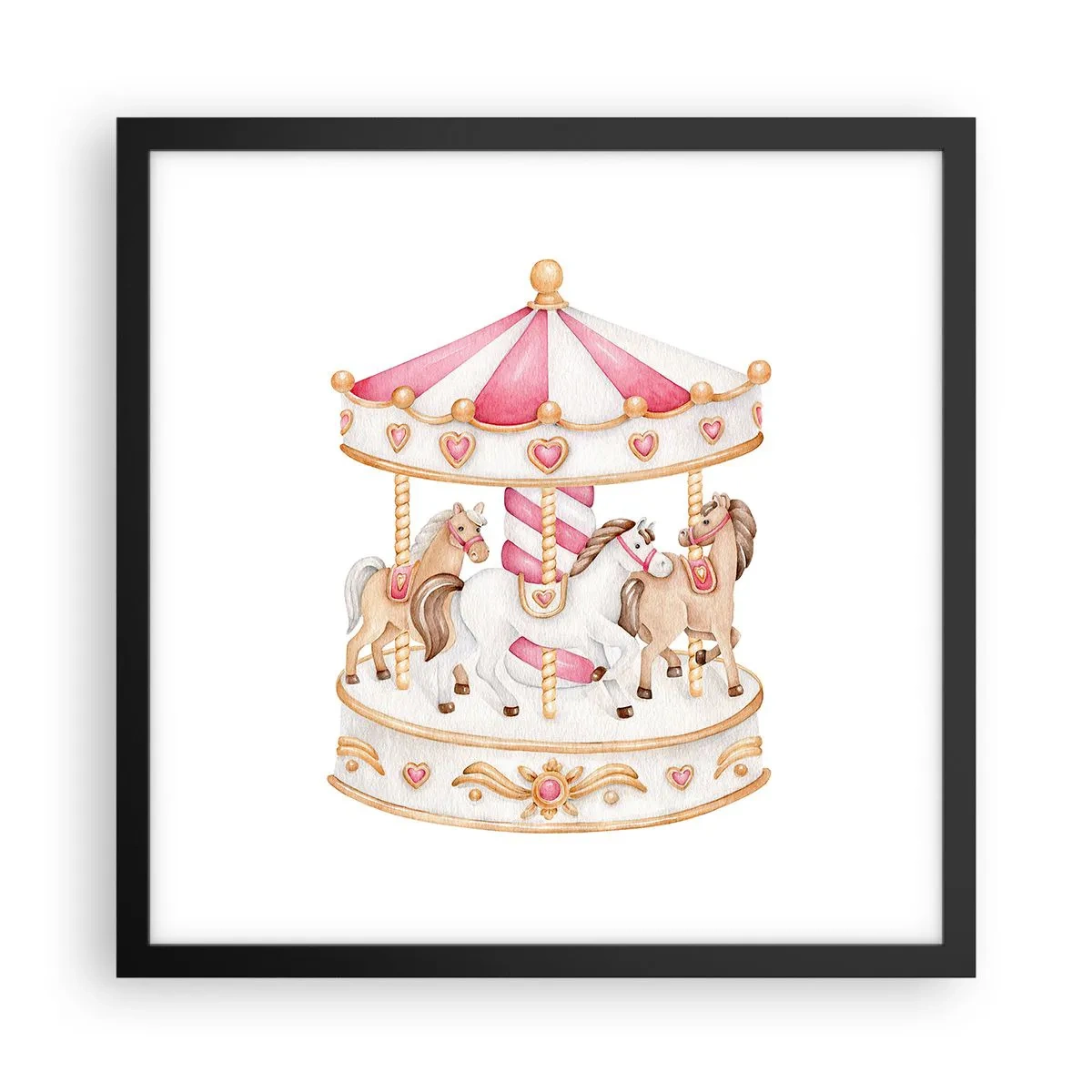 Póster en marco negro - El dulce mundo de la infancia - 40x40 cm