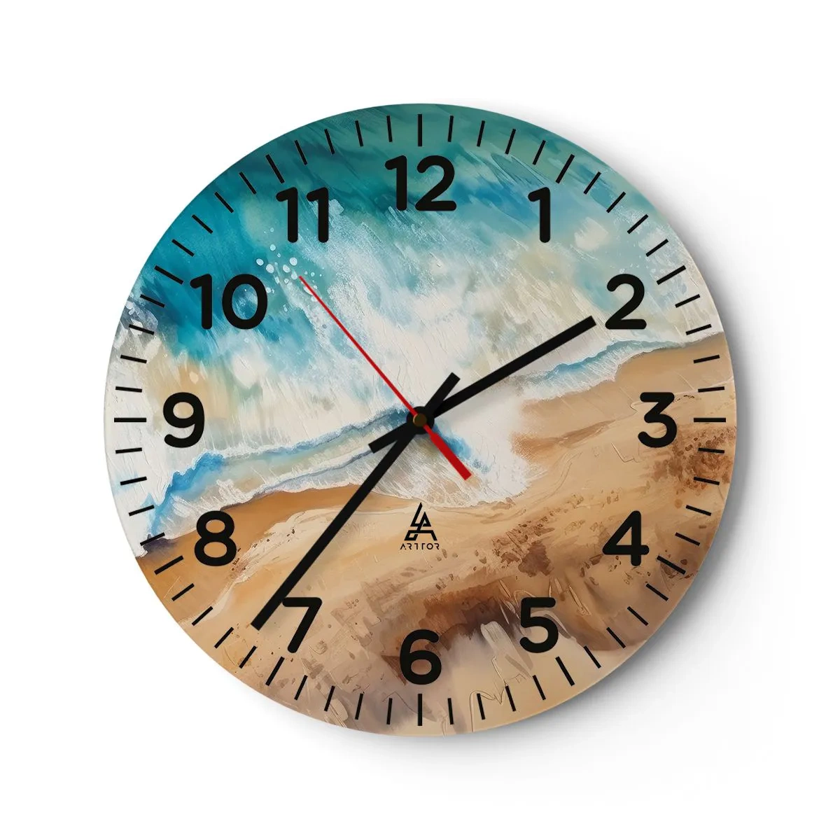 Reloj de pared - Reloj de vidrio - Olas recurrentes - 40x40 cm