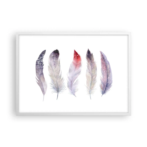 Póster en marco blanco - Suave como la niebla de muchos colores - 70x50 cm