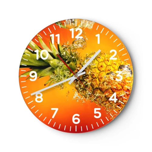 Reloj de pared - Reloj de vidrio - Jugosa frescura tropical - 30x30 cm