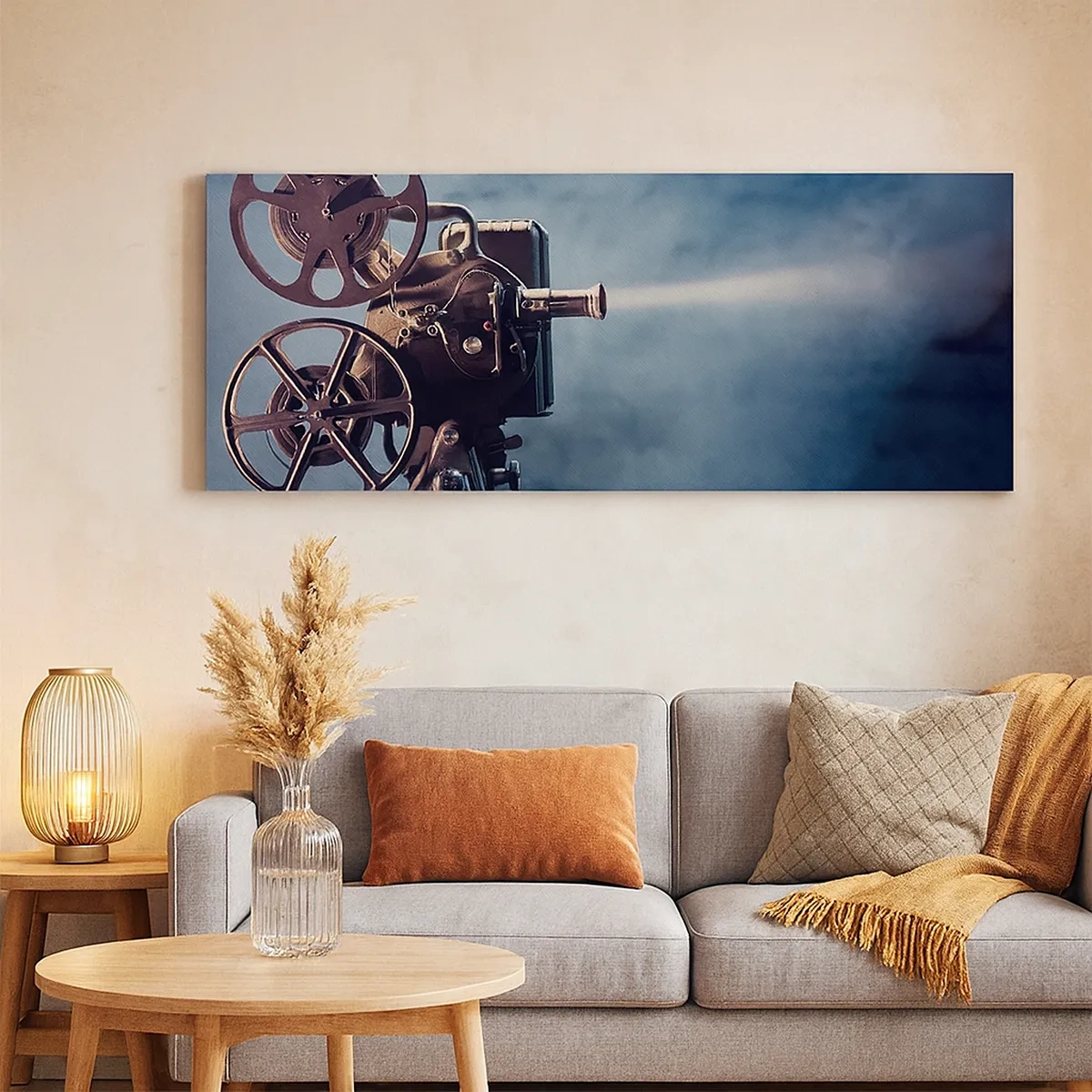 Cuadro sobre lienzo - Impresión de Imagen - En el Vintage cine - 30x30 cm