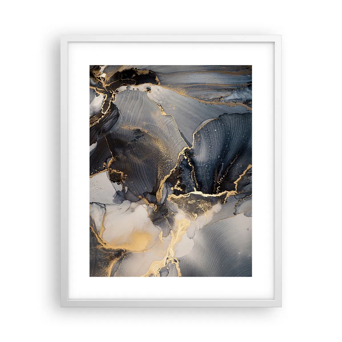 Póster en marco blanco - La vida de una piedra - 40x50 cm