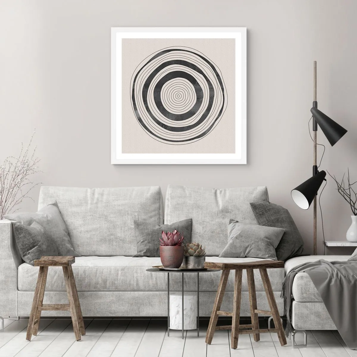 Póster en marco blanco - Lo importante es lo que hay entre medias - 40x40 cm