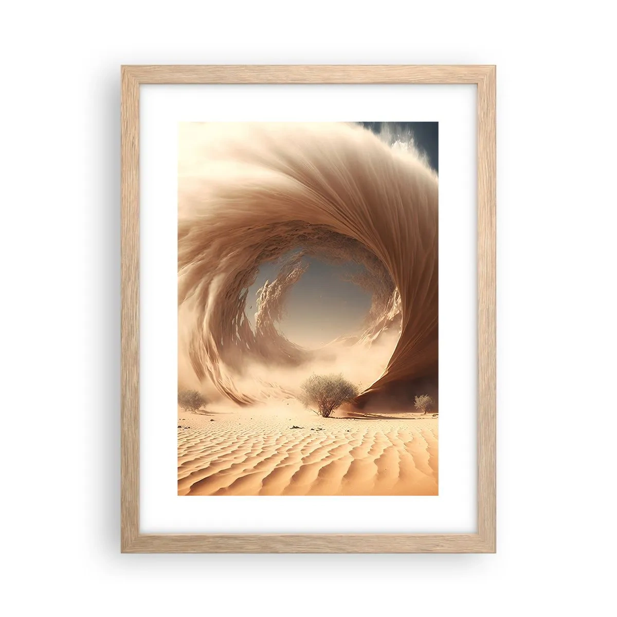 Póster en marco roble claro - Portal abierto - 30x40 cm