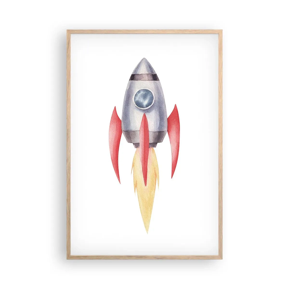 Póster en marco roble claro - Más alto, más rápido, más lejos - 61x91 cm