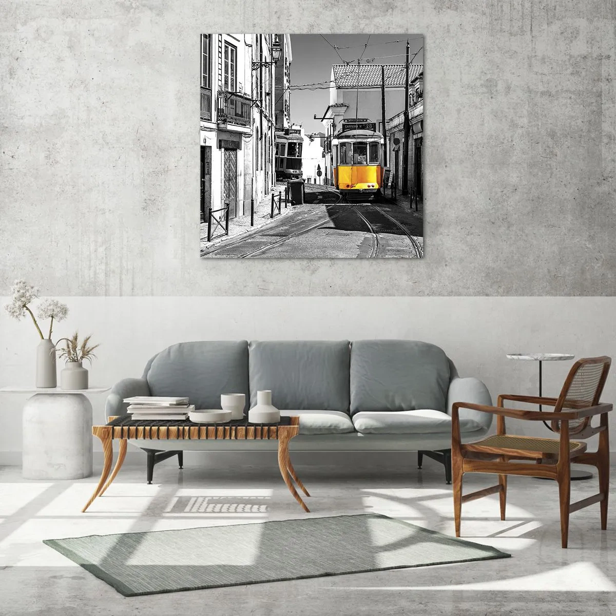 Cuadro sobre vidrio - Impresiones sobre Vidrio - Espíritu de Lisboa - 50x50 cm