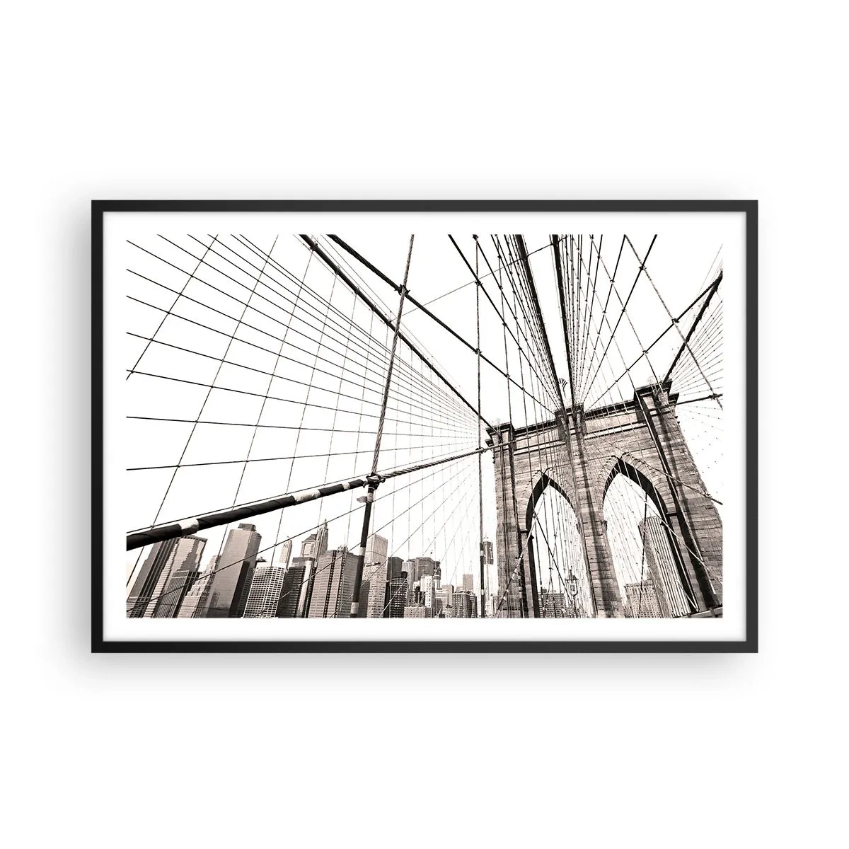 Póster en marco negro - Catedral de Nueva York - 91x61 cm