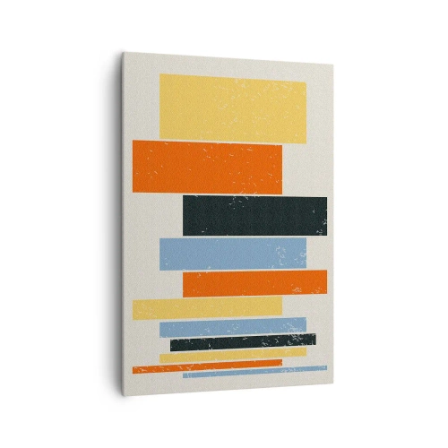 Cuadro sobre lienzo - Impresión de Imagen - Rectángulos coloridos en un arreglo moderno. - 70x100cm - Barras multicolor - Decoración de pared moderna para salón y dormitorio ARTTOR