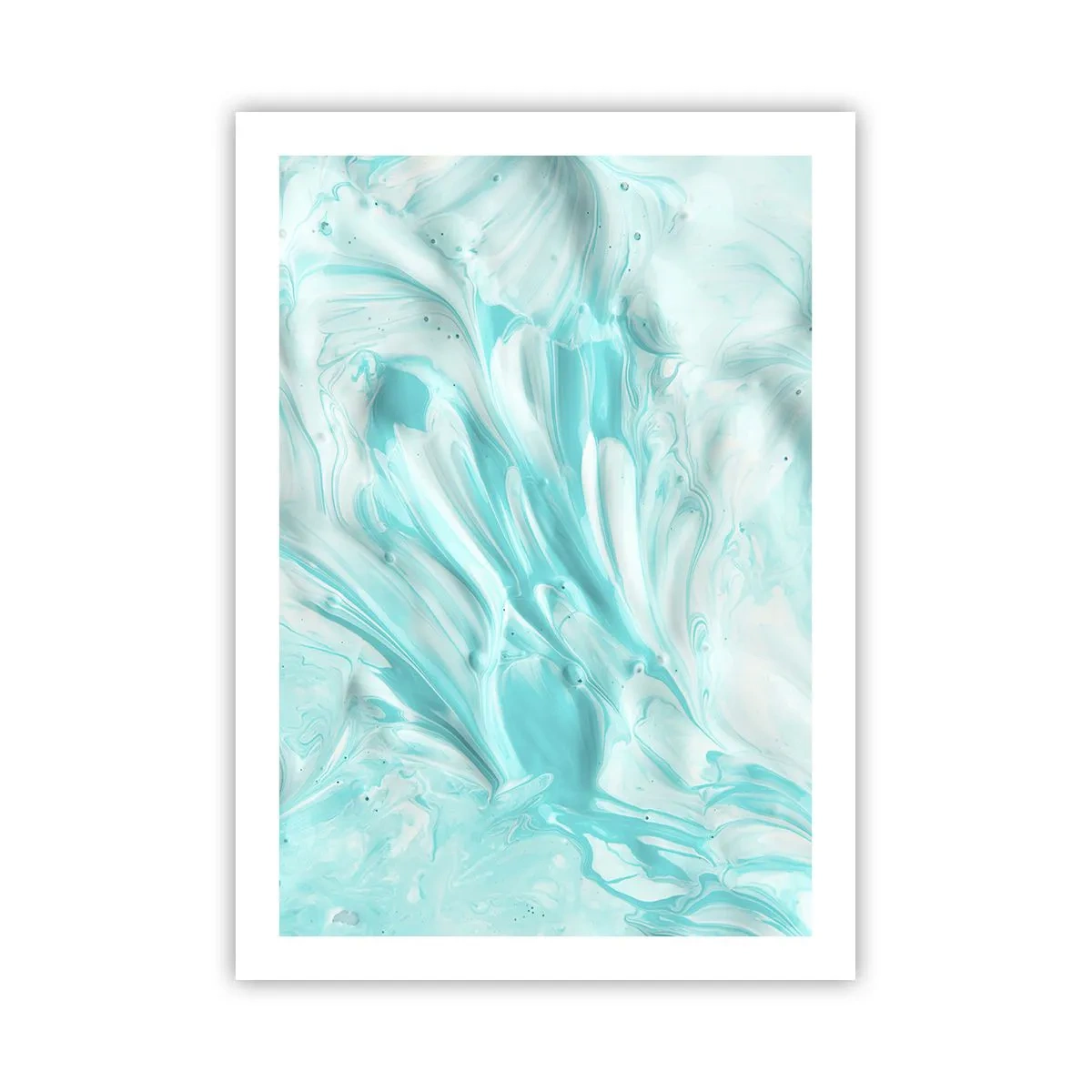 Póster - Patrón abstracto turquesa - 50x70cm - Juntos para siempre - Decoración de pared moderna para salón y dormitorio ARTTOR