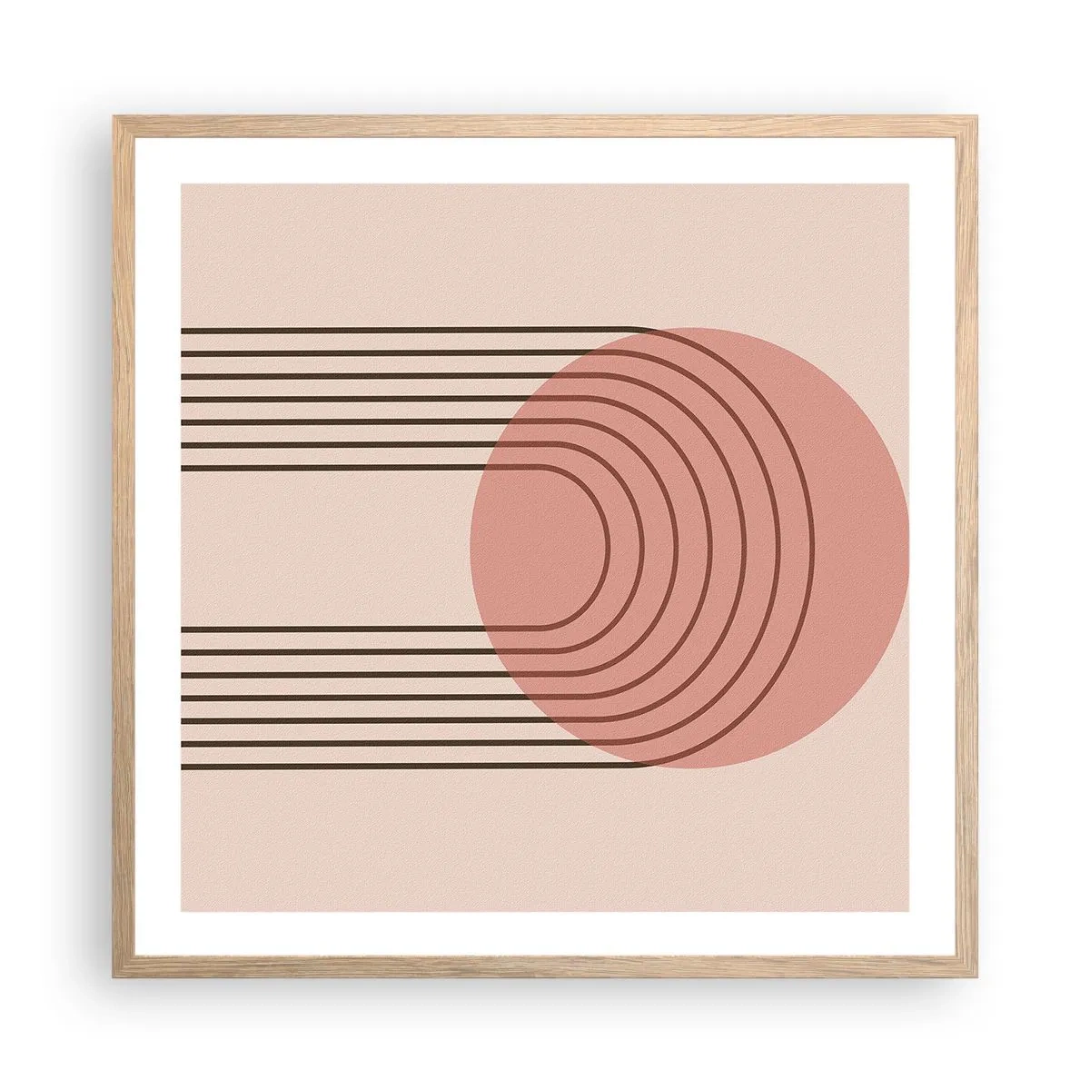 Póster en marco roble claro - Atracción irresistible - 60x60 cm