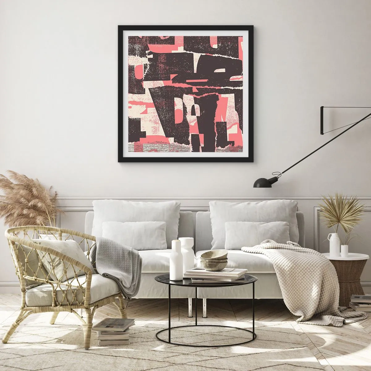 Póster en marco negro - Todo el ajetreo - 50x50 cm