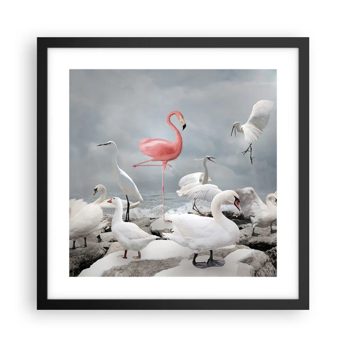 Póster en marco negro - ¿De dónde vengo? - 40x40 cm