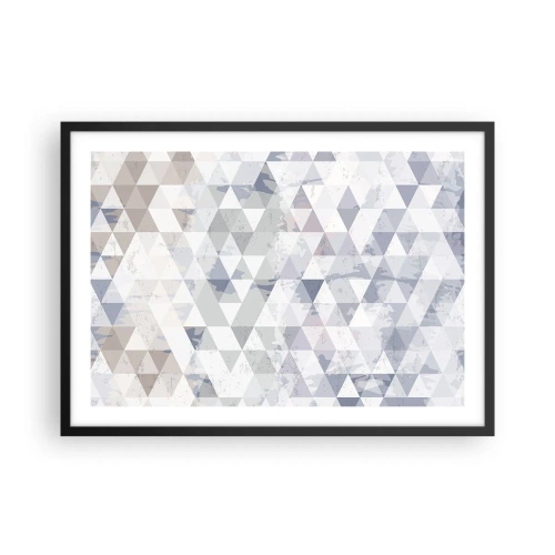 Póster en marco negro - Patrón de triángulo geométrico en tonos pastel - 70x50cm - A ritmo de triángulo - Decoración de pared moderna para salón y dormitorio ARTTOR