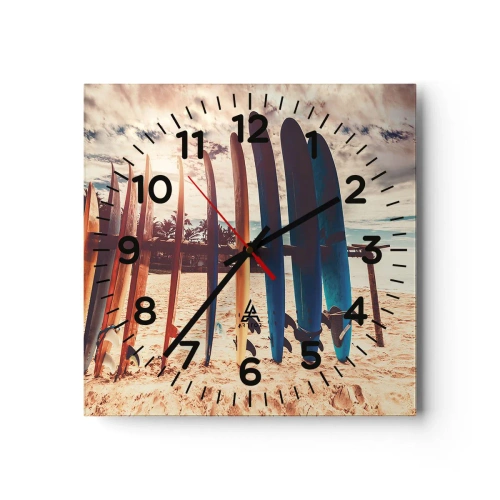 Reloj de pared - Reloj de vidrio - Buenas noches, hasta mañana - 30x30 cm