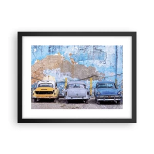 Póster en marco negro - Reunión de veteranos - 40x30 cm