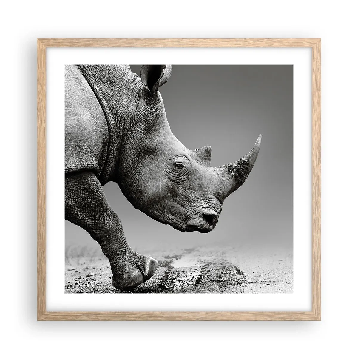 Póster en marco roble claro - Fuerza imparable - 50x50 cm