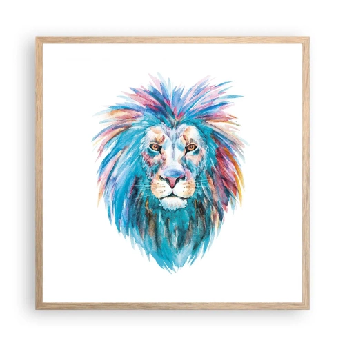 Póster en marco roble claro - Aura electrizante - 60x60 cm